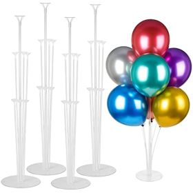 4 Sets Balloon Stand Kits; Balloon Sticks Holder with Base for Table Graduation Birthday Baby Shower Gender Reveal Party Decorations