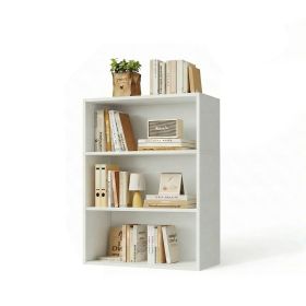 3 Tier Bookcase Storage, 40 Inch Large Tall Floor Standing Open Bookshelf for Home Office, Living Room, and Bedroom, White