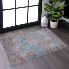 MAVAL Yellow Washable Rug 2' x 3' Doormat Rug (Yellow, 2' x 3') Modern, Contemporary, Non-Shedding & Easy to Clean, Ideal for Living Room, Bedroo