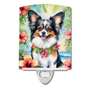 NEW Papillon Luau Ceramic Night Light Compact, UL-Certified, Ideal for Bedroom, Bathroom, Nursery, Hallway, Kitchen, 6x4x3, Multicolor