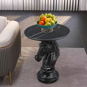 Horse Head Accent Table Animal Statue End Tables Livingroom, Black (Option: black)