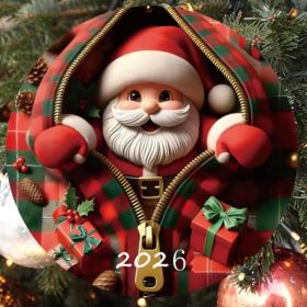 Christmas Tree Santa Claus Decorations,2026 Christmas Ornaments (Option: RED)