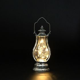 1pc Retro Portable Flameless Candle Lamp; LED Luminous Night Light Creative Small Oil Lamp; Holiday Decoration Ornament; Creative Atmosphere Lamp (Color: Bronze Silver Light String)