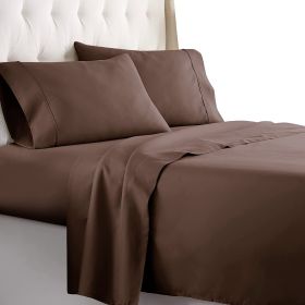 Twin Size Sheets Set - Bedding Sheets & Pillowcases w/ 16 inch Deep Pockets - Fade Resistant & Machine Washable - 3 Piece 1800 Series Twin Bed Sh (Piece Type: 3 Piece 1800 Series Twin, Color: brown)